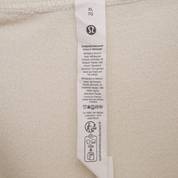LULULEMON Heavyweight Fleece Soft Sweatpant Mid Rise in Bone Beige Size XL - Picture 10 of 10